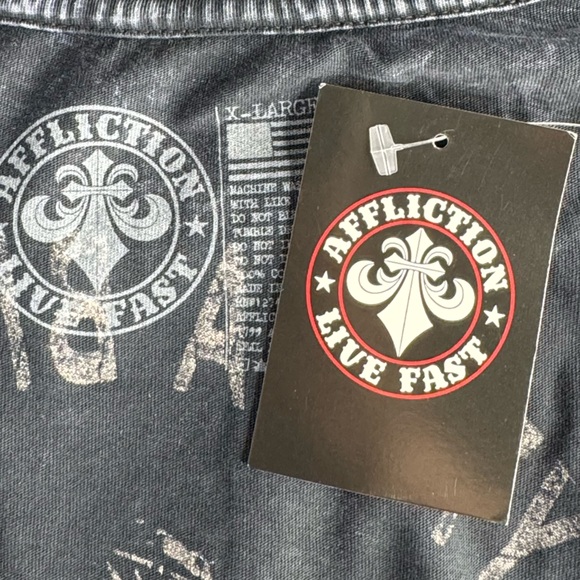 Affliction Women’s Rhinestone Fringe Graphic Short Sleeve T-Shirt- Various -NWT - Picture 10 of 10